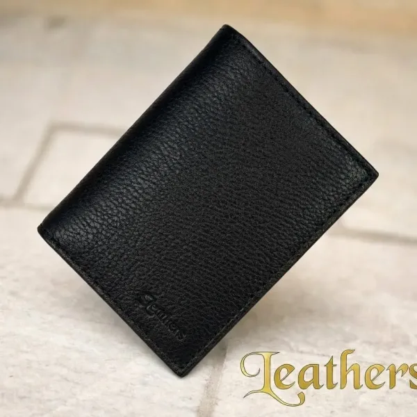 Half Long Mustard Trifold Leather Wallet For Men