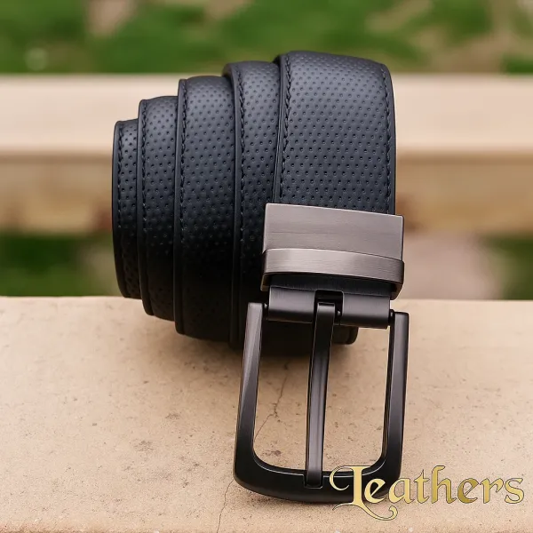 Double Sided Dotted Dress Leather Belt For Men